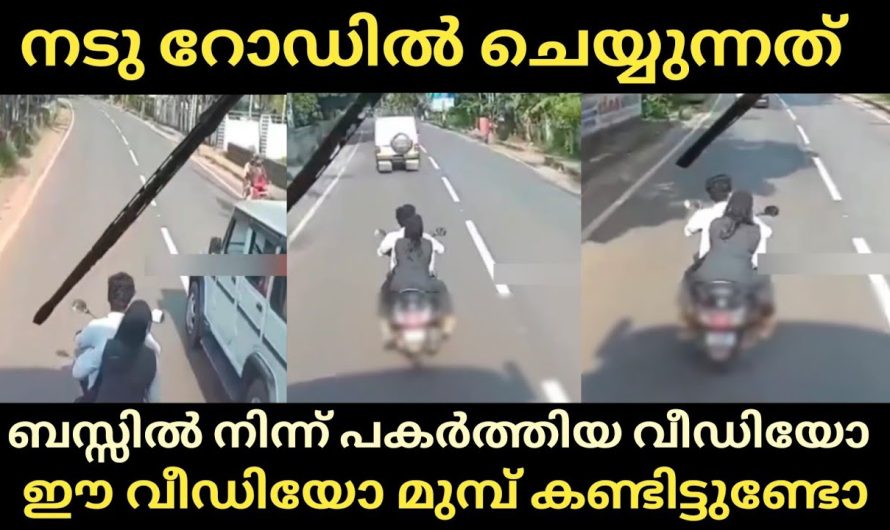 നടു റോഡിൽ യുവവും യുവതിയും ചെയ്യുന്നത്, ബസ്സിൽ നിന്ന് പകർത്തിയ വീഡിയോ