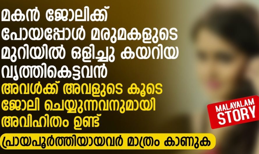 മകൻ ജോലിക്ക് പോയപ്പോൾ മരുമകളുടെ മുറിയിൽ ഒളിച്ചു കയറിയ വൃത്തികെട്ടവൻ