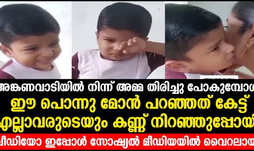 അങ്കണവാടിയിൽ നിന്ന് അമ്മ തിരിച്ചു പോകുമ്പോൾ ഈ മോൻ പറഞ്ഞത് കേട്ട് എല്ലാവരുടെയും കണ്ണ് നിറഞ്ഞുപ്പോയി