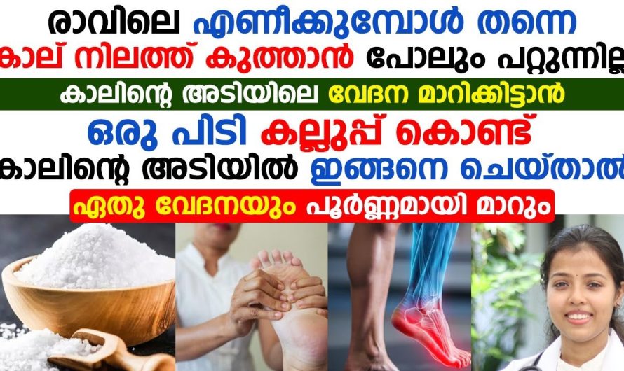 കാലിന്റെ അടിയിലെ വേദന മാറിക്കിട്ടാൻ ഒരു പിടി കല്ലുപ്പ് കൊണ്ട് കാലിന്റെ അടിയിൽ ഇങ്ങനെ ചെയ്താൽ മതി